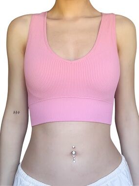 GARAGE Crop Tank Top V Neck Pink Size XS GUC